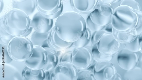 Abstract liquid bubble flowing background, Bio Technology concept, 3D animation