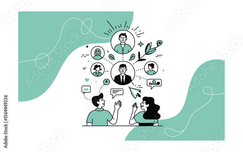 Virtual Communication and Networking with Connected Profiles, Social Media Engagement, and Remote Collaboration