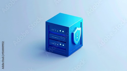 Animated Symbol of Encrypted Data Storage – Secure Digital Icon Representing Cybersecurity and Information Protection