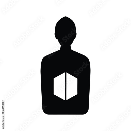 silhouette of a man in a white shirt