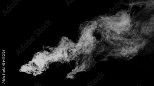 White smoke mist clouds fog overlay alpha on a black background, moving for compositing your shots