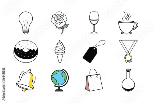 office and studies icons vector illustration set.