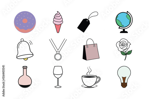office and studies icons vector illustration set.