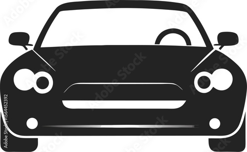 Coupe Car Vector Icon in Flat Minimal Style for Automotive and App Design