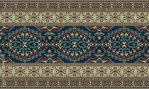 American tribal ethnic native pattern.Traditional Navajo,Aztec,Apache,Southwest and Mexican style fabric pattern.Abstract vector motifs pattern.For fabric,clothing,blanket,carpet,woven,wrap,decoration