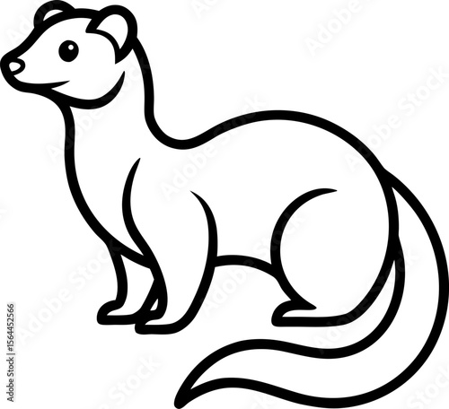 Black ferret silhouette animal wildlife playful mammal weasel pet isolated