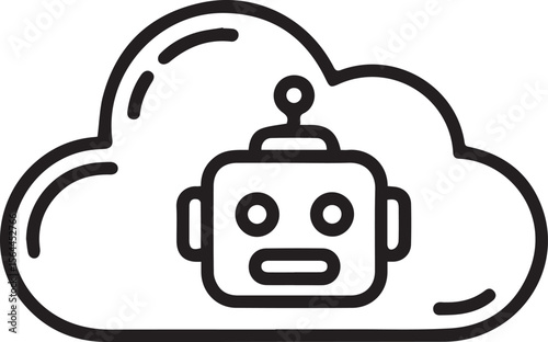 Retro robot vector illustration icon for business travel