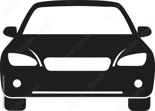 Minimalistic sedan car icon in line art style, vector representation with a clean look. Editable stroke.