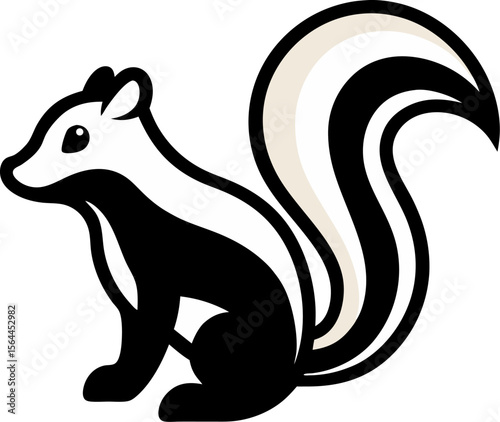 skunk silhouette, skunk line art silhouette, skunk  vector illustration