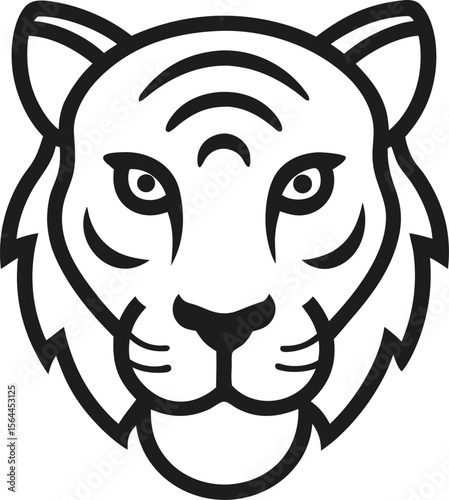 silhouette tiger face and head tittle, Tiger Face and Head Silhouette Vector, silhouette tiger
