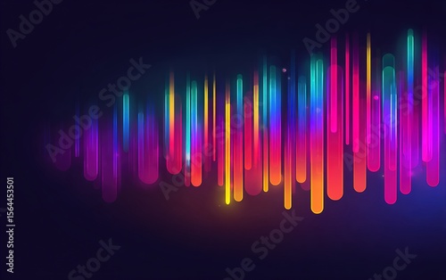 Night dance party music layout design template background with dynamic gradient style. Colorful neon electro style vector for concert disco, club party, event flyer invitation, cover festival poster