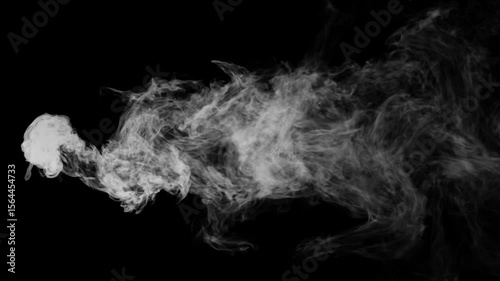 White smoke mist clouds fog overlay alpha on a black background, moving for compositing your shots