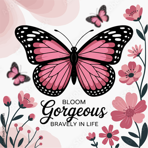 Bloom gorgeous butterfly t shirt