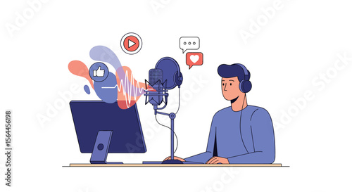Creative Professional Recording Audio Content Using Modern Technology for Online Broadcasting and Digital Communication Projects