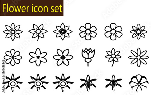 set of vector floral elements