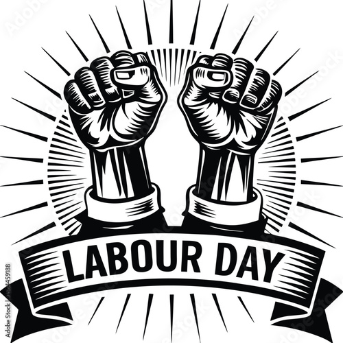 Raised fists labour day celebration protest solidarity