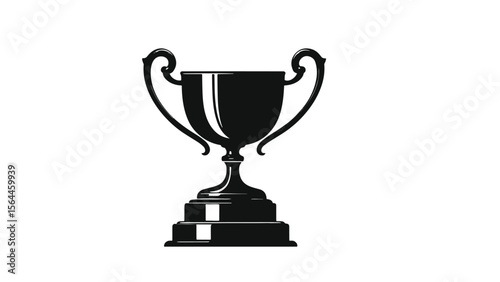 Classic trophy with ornate handles and a tiered base presented as a black silhouette on a white background