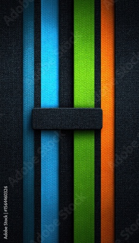Vertical stripes of vibrant color on a dark background