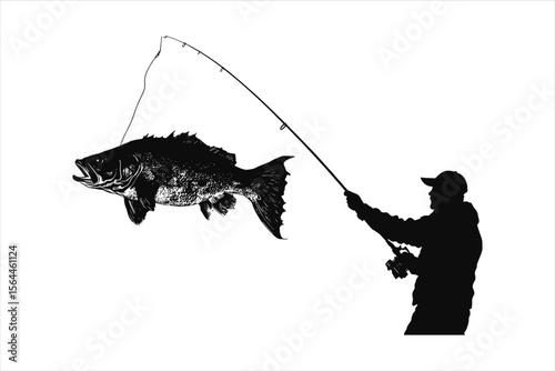 silhouette of a man with fishing rod, fishing, silhouette, fisherman, vector, illustration, people, fish, black, sport, angler, water, rod, soldier, art, leisure, lake, abstract, sunset, boat, war