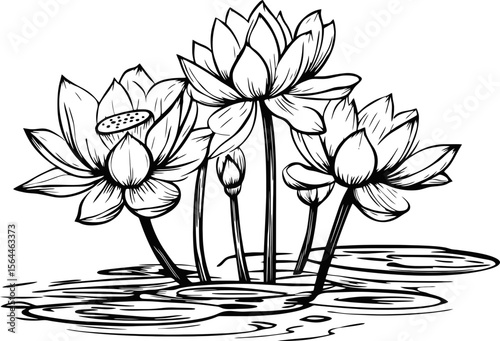 Lotus flower drawing