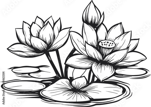 Lotus flower drawing