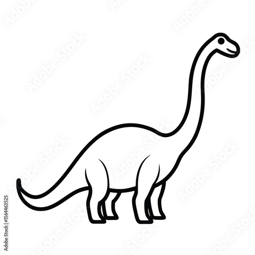 sauropod long tail and-neck walking side view