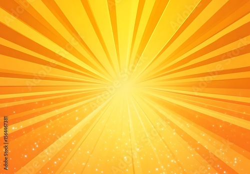 Bright yellow and orange background with rays of sunlight vector presentation design