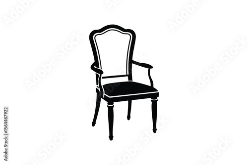 Elegant Armchair Design in Black and White Silhouette