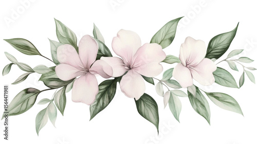 Watercolor Bouquet of Flowers Painting Isolated on White Background
