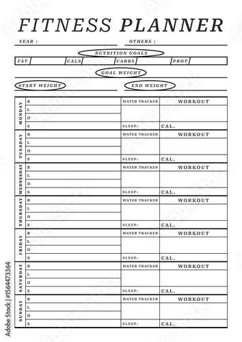 Simple Fitness Planner Template Pages