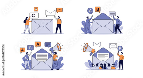 Digital Marketing Professionals Engaging with Email Communication and Customer Outreach Strategies