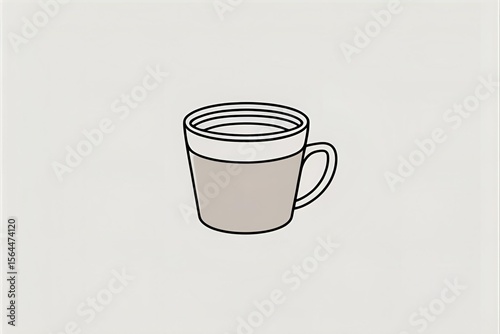 Minimalist coffee cup emoji, white background
