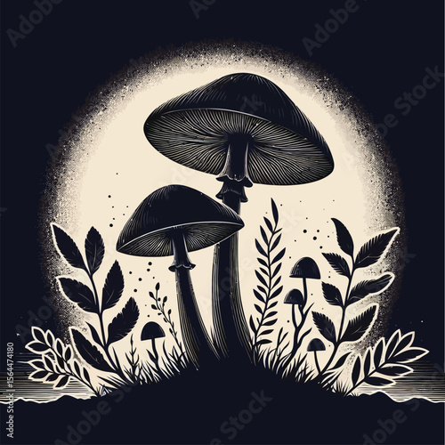 Abstract Spotted Mushroom Illustration20
