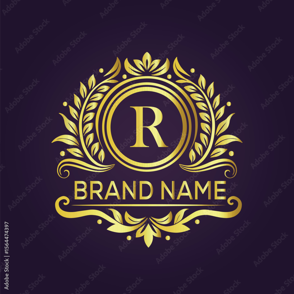 Fototapeta premium Letter luxury gold logo concept