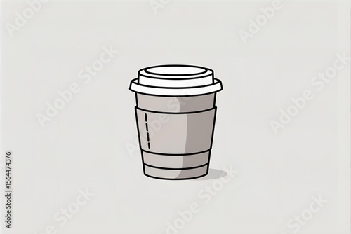 Minimalist coffee cup emoji, white background