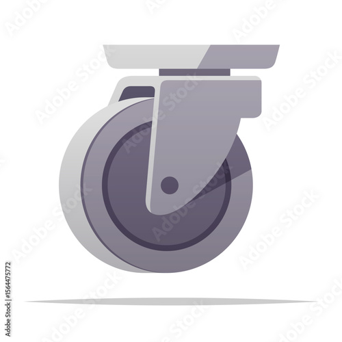 Caster wheel vector isolated illustration