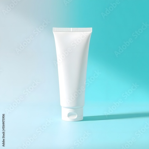 Isolated cosmetic cream tubes and milk glasses with blank white packaging for beauty and hygiene products