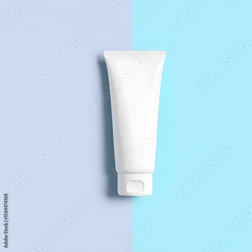 White blank plastic tube for cosmetic cream or gel, isolated on a white background