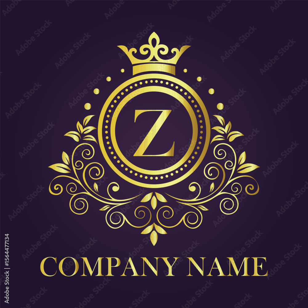 Fototapeta premium Letter luxury gold logo concept