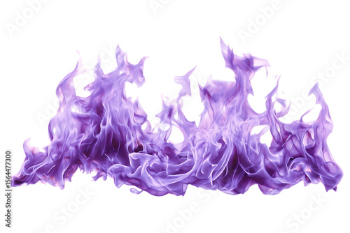 Abstract purple flames burning, isolated on black background.
