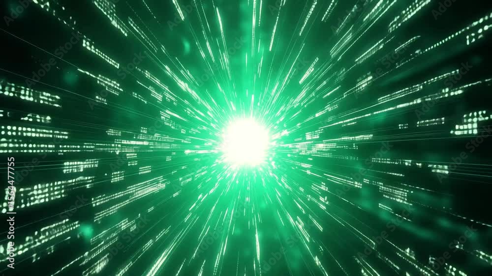 green digital data background technology