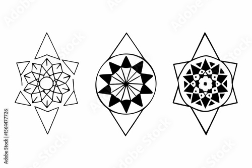 vector illustration of a set of mandala