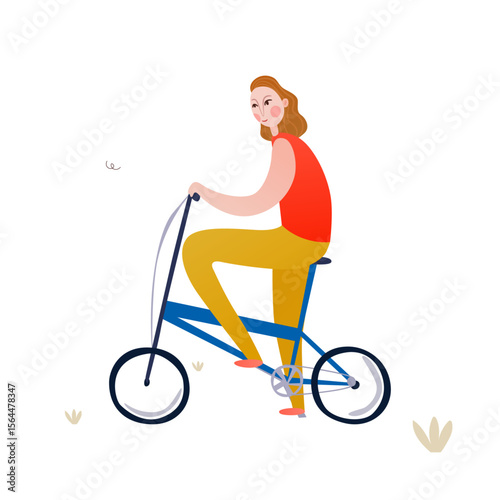 Bike Riding: A cheerful illustration depicts an individual leisurely riding a bicycle outdoors, embodying the simple joy of a relaxed, eco-friendly journey.