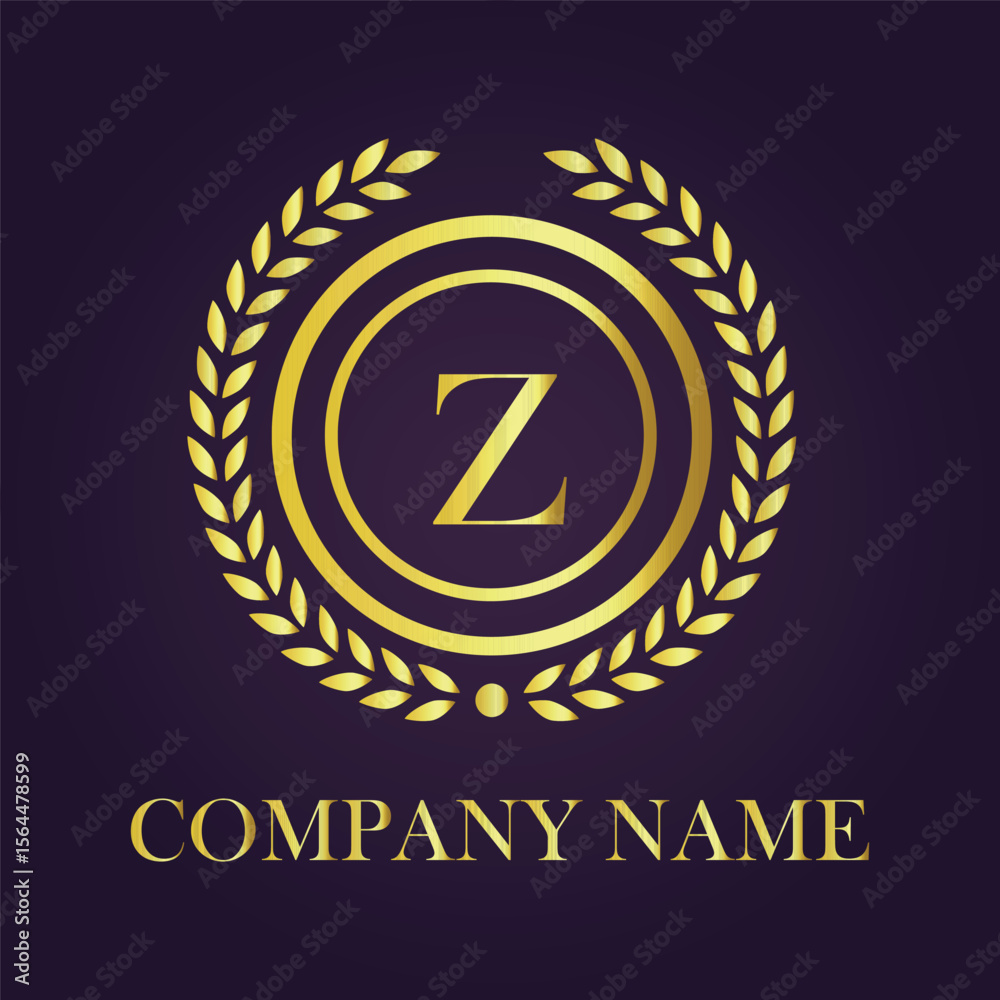 Fototapeta premium Letter luxury gold logo concept