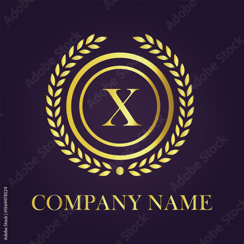 Letter luxury gold logo concept