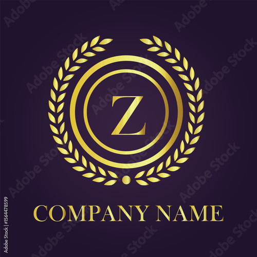 Letter luxury gold logo concept