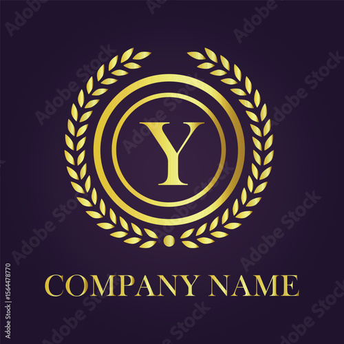 Letter luxury gold logo concept