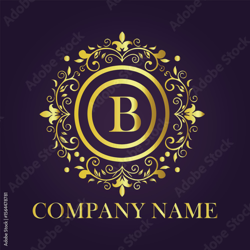 Letter luxury gold logo concept