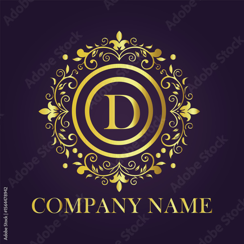Letter luxury gold logo concept