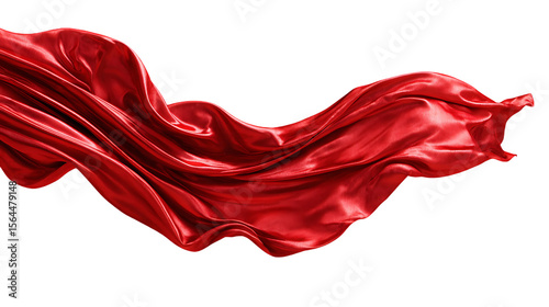 Red silk fabric flowing elegantly on black background